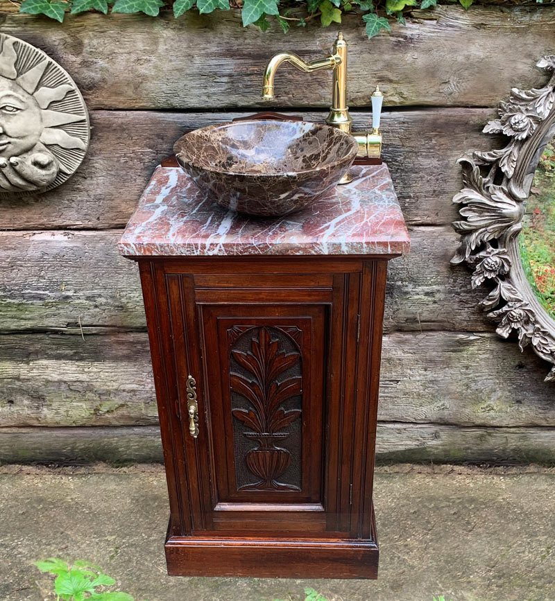 red marble vanity units